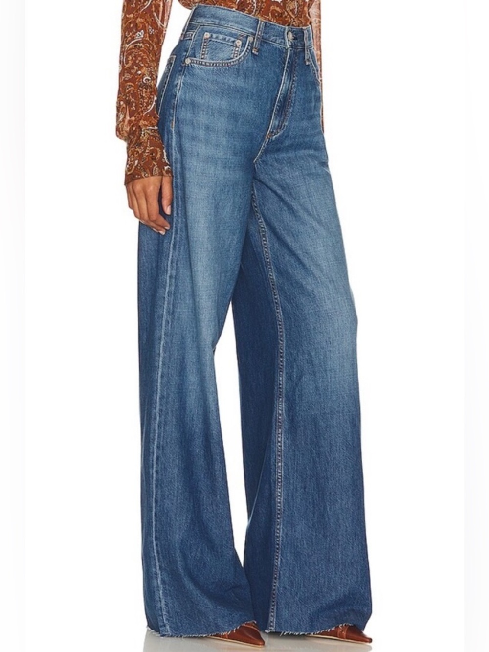Rag & Bone Featherweight Sofie High Rise Ultra Wide Leg in Otto size 29 nwt